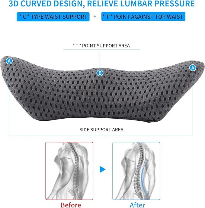 Lumbar Pillow, Memory Foam Lumbar Support Pillow - Image 3