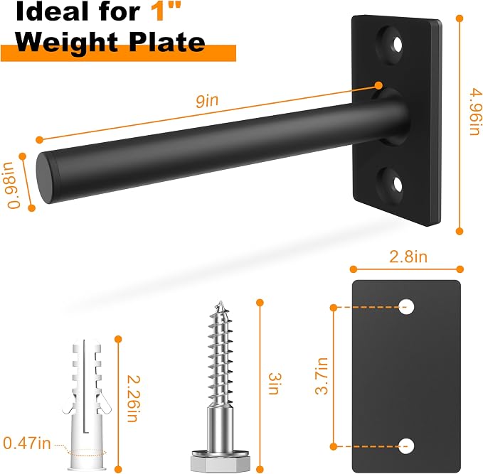 Weight Plate Holder, Wall Mounted Weight Rack Storage - Image 3