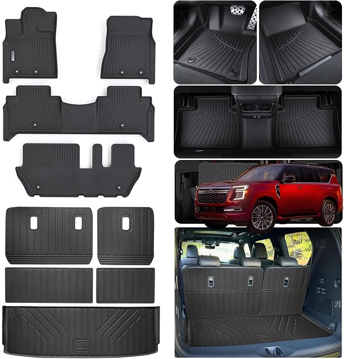 Floor Mats for 2025 Nissan Armada 8 Seats by SANBAN-AXE