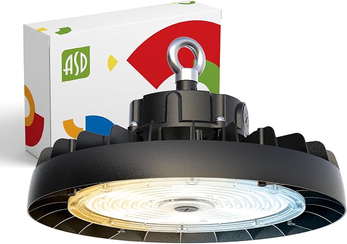 ASD LED High Bay UFO Light Fixture, Commercial Shop Lighting | 3CCT, IP69K by ASDLightingCorporation