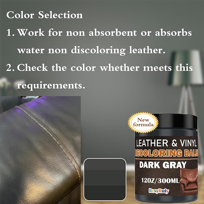 Dark Gray Recoloring Balm Leather Vinyl Auto Dash Board Car Interior Seats - Image 6