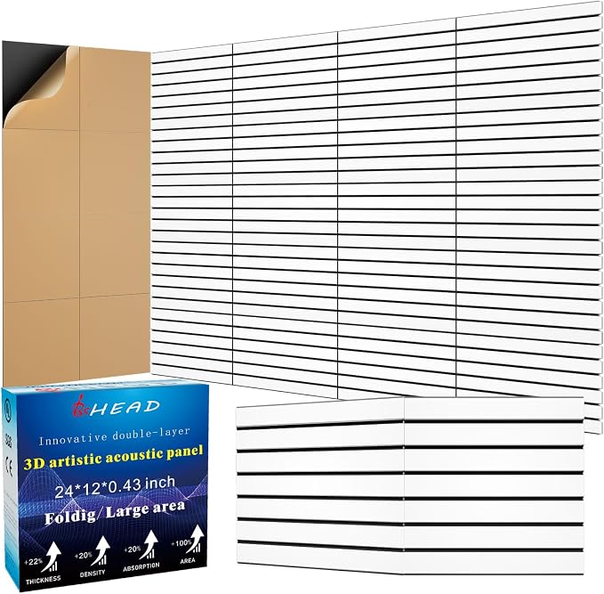 6 Pack 2-Layer Fold Soundproof Wall Panels, 0.9lb/ft³ High Density, 3D Acoustic by Staytunedforournewproduct