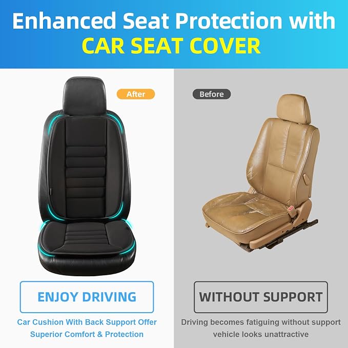 Car Seat Cushion with Back Support Pillow, Comfy Lumbar Support & Seat Cushion - Image 5