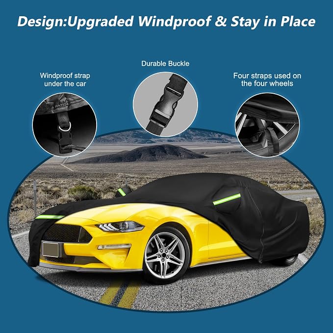 for Mustang Full Car Cover Waterproof All Weather, Outdoor Car Covers - Image 3
