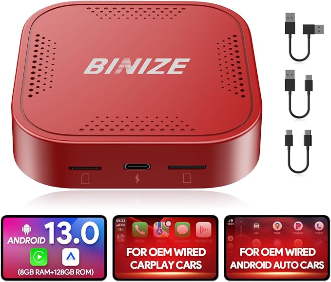 Binize Carplay Ai Box Android 13 AndroidAuto AI Box Wireless Carplay by BinizeEnrichyourlife