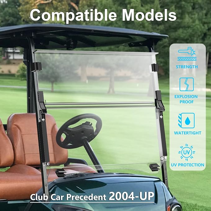 Upgraded Club Car Precedent Windshield, Golf Cart Windshield - Image 2
