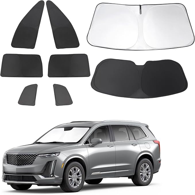TINGLU Window Shades for Cadillac XT6 2020-2025 Accessories Side Full Windows by TINGLU