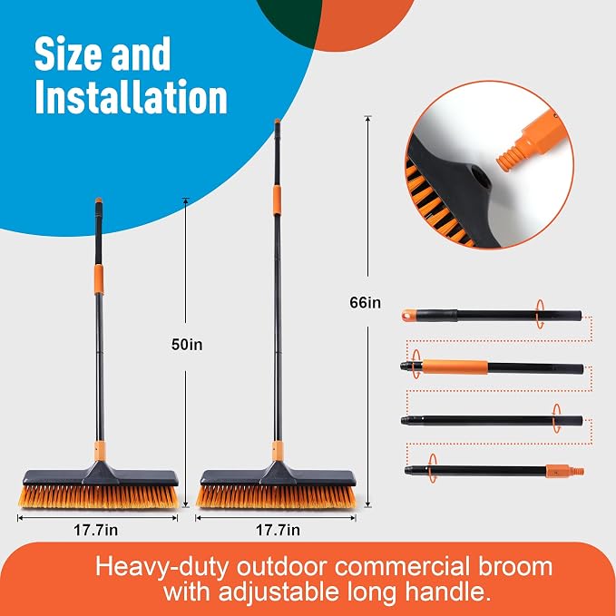 2 Set 18" Push Broom Outdoor - Image 3