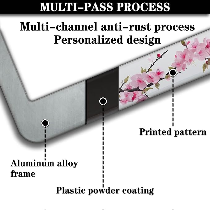 License Plate Frames for Men Powder License Plate Frame for Women Beautiful - Image 5