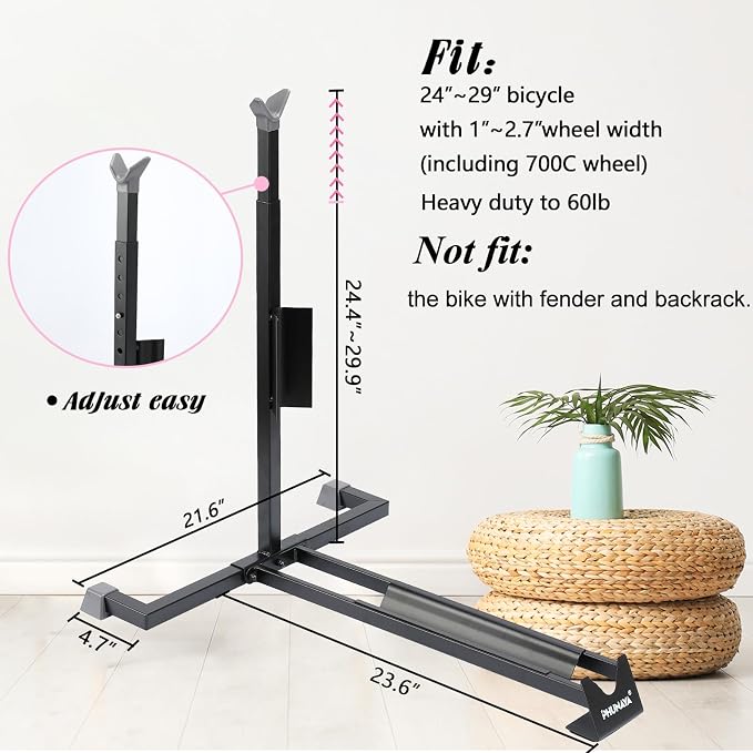 Bike Stand, Vertical Bike Rack For Indoor Bike Storage, Upright Bicycle Stand - Image 3