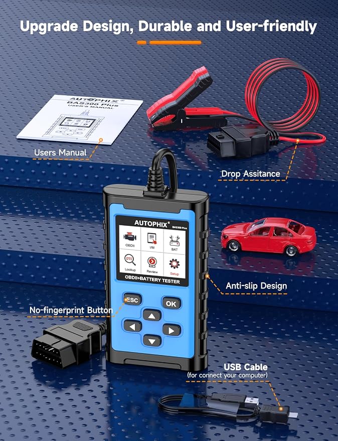 AUTOPHIX BAS300 Plus OBD2 Scanner & Battery Tester, 2-in-1 Car Diagnostic Tool - Image 9
