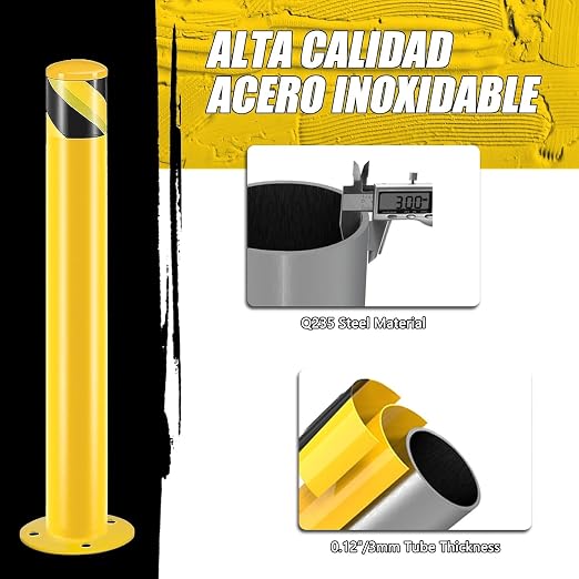 Safety Bollard Post, 3.5" D Parking Bollard, - Image 2