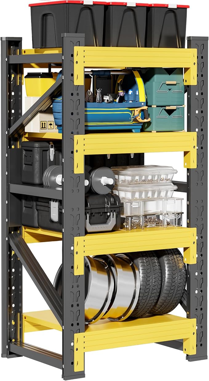 4-Tier Storage Shelves, Adjustable Industrial Metal Shelf System, 000lbs by Unknown