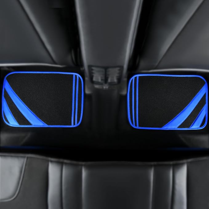 CAR PASS Faux Leather Car Mats Blue Edge Waterproof Car Floor Mats Car Carpet - Image 4