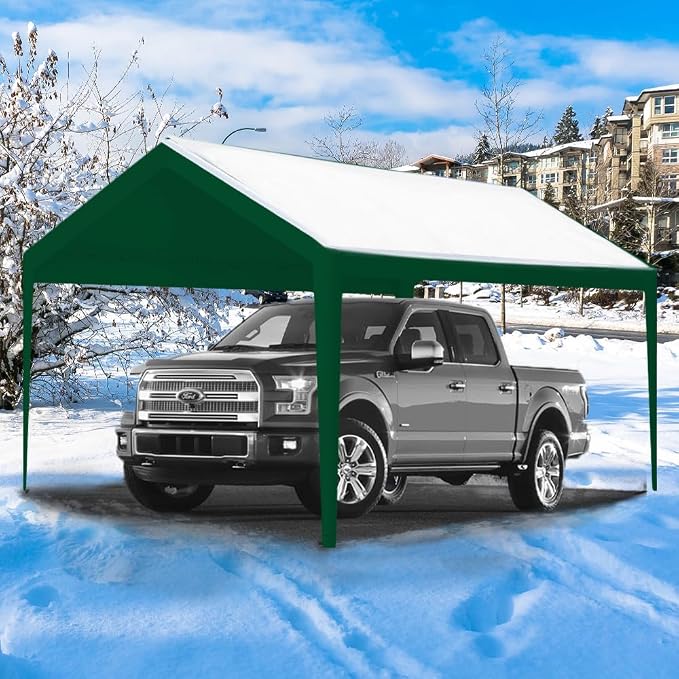 Rutile 10 x 20 FT Carport Replacement Cover, Heavy Duty Car Tarp Canopy Tent - Image 2