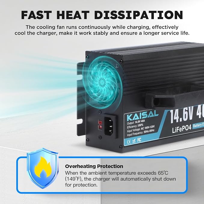 12V 40A Lithium Battery Charger 14.6V LiFePO4 Battery Charger - Image 9