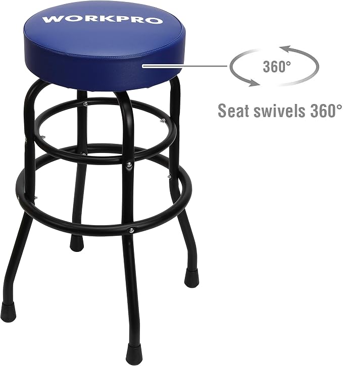 WORKPRO W112003 Garage Shop Stool, Heavy-Duty Steel Construction Garage Stool - Image 3