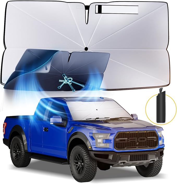 Windshield Sun Shade Umbrella: for Ford-F150 2015-2025 2023 2024 by HIMUMOY