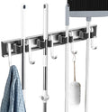 Broom Holder Wall Mount, 4 Star Roller Clips & 5 Extra Long Hooks, Thickened by GARLWOLX