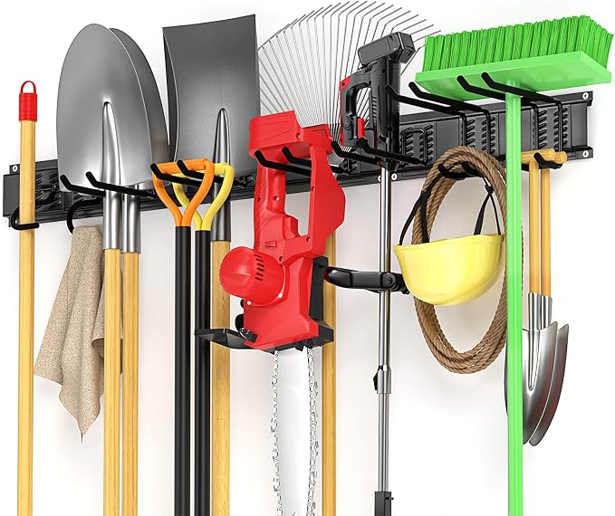 Garage Tool Organizer Wall Mount 11 PCS Garden Tool Organizer Adjustable Garage - Image 2