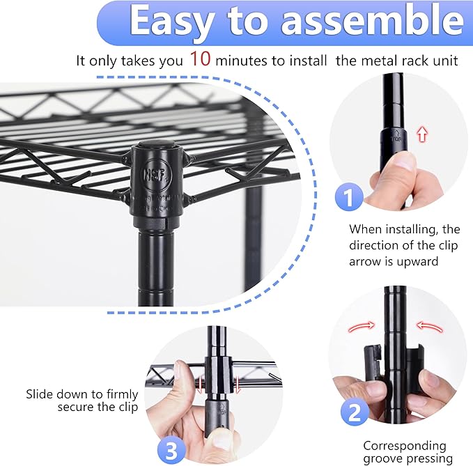 BestOffice Metal Garage Shelving 6 Tiers Garage Storage Shelves Heavy Duty 17”D - Image 4