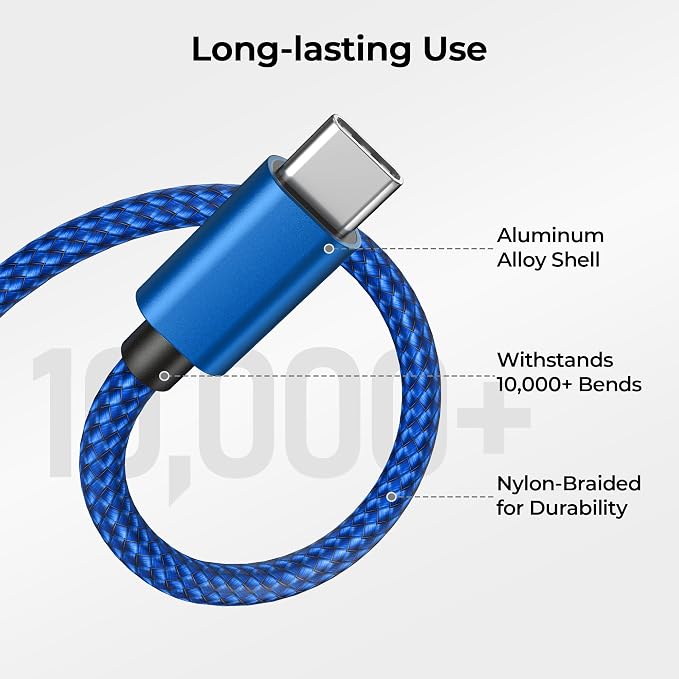 Basesailor USB Type C Charger Cable 3Pack 3.3/6.6/10FT, Charging Cord - Image 3