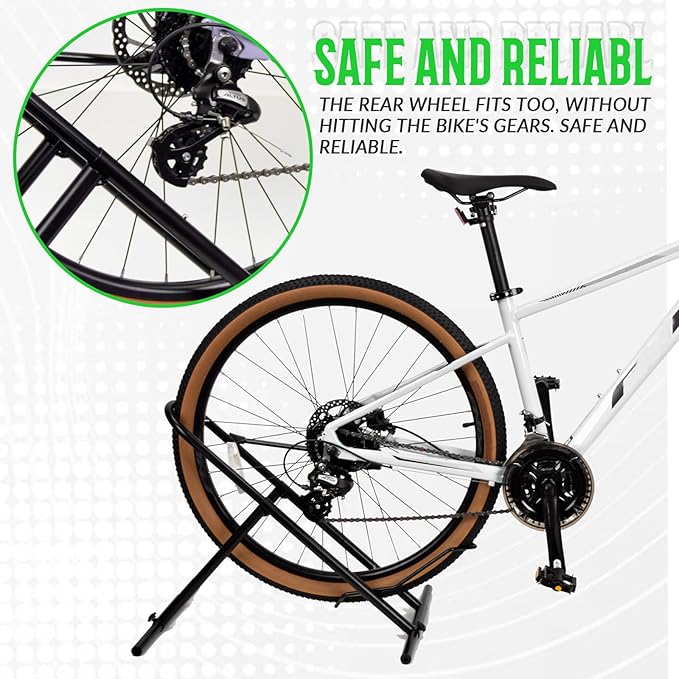 Folding Bike Floor Stand Rack, Portable Bicycle Parking Rack Storage - Image 5
