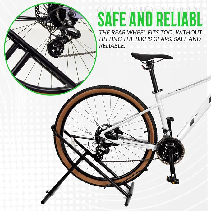 Folding Bike Floor Stand Rack, Portable Storage Bicycle Parking Rack - Image 5