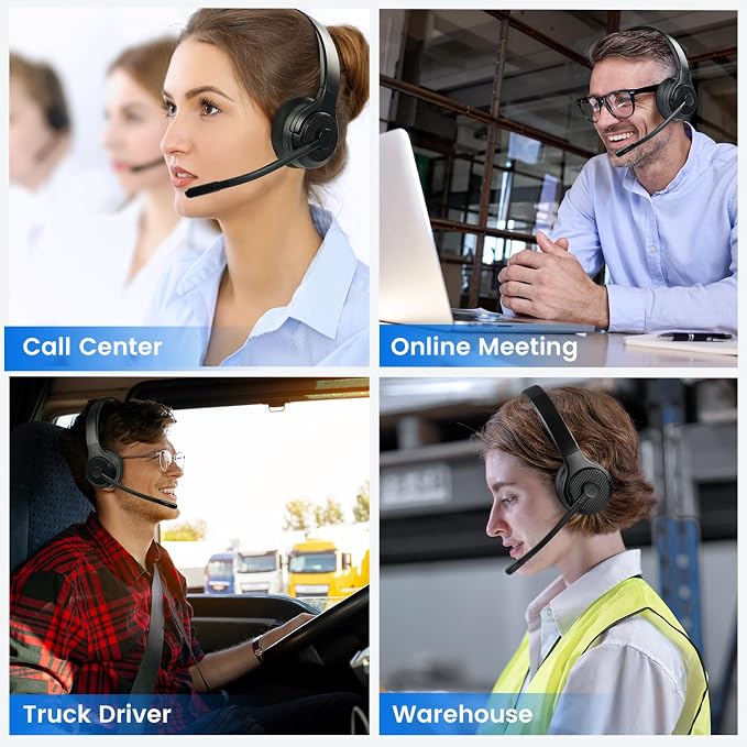 EKSA H3 Trucker Bluetooth Headset V5.4, Wireless Headphones - Image 10