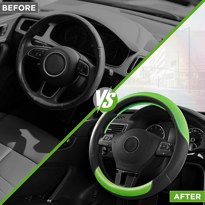 Road Comforts Steering Wheel Cover – Breathable Leather Steering Wheel Cover - Image 3