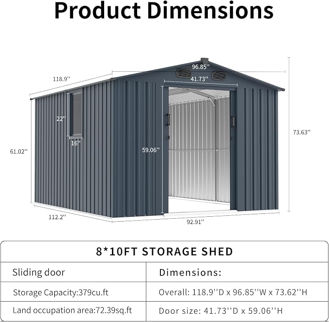 Outdoor Storage Shed 8x10 FT - Image 7