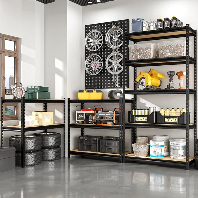 5-Tier Adjustable Metal Storage Shelves Heavy Duty Garage Shelving, Basement & - Image 2
