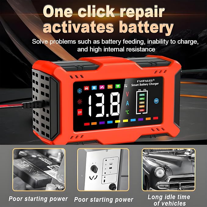 LiFePO4/Lead Acid Battery Charger Smart Battery Trickle Charger 12V 6A - Image 5