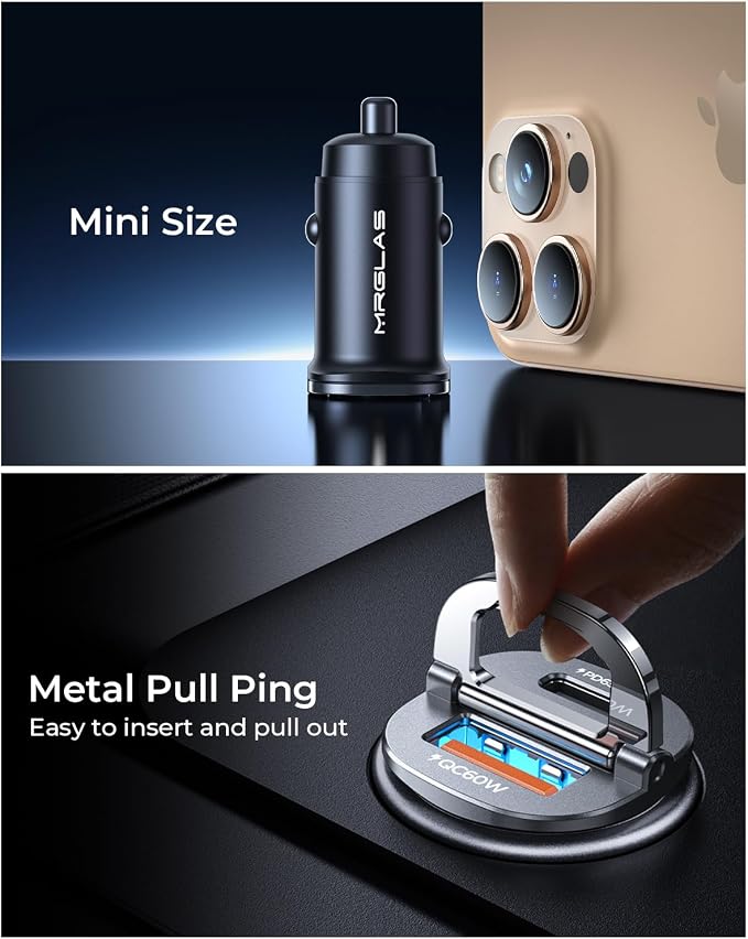 MRGLAS 125W USB C Car Charger Super Fast Charging, Cigarette Lighter USB Charger - Image 5