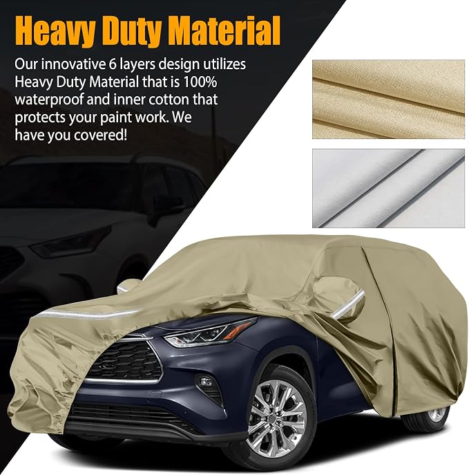 Waterproof Car Covers Replace for 2008-2025 Toyota Highlander, Windproof Bands - Image 3