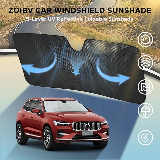 Windshield Sun Shade for Volvo XC60 2018-2025 - Image 3