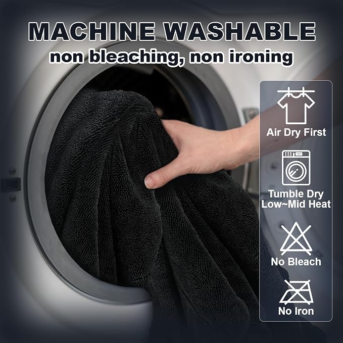 2-Pack Car Drying Towel, 1500 GSM Double Sided Microfiber Towels - Image 7