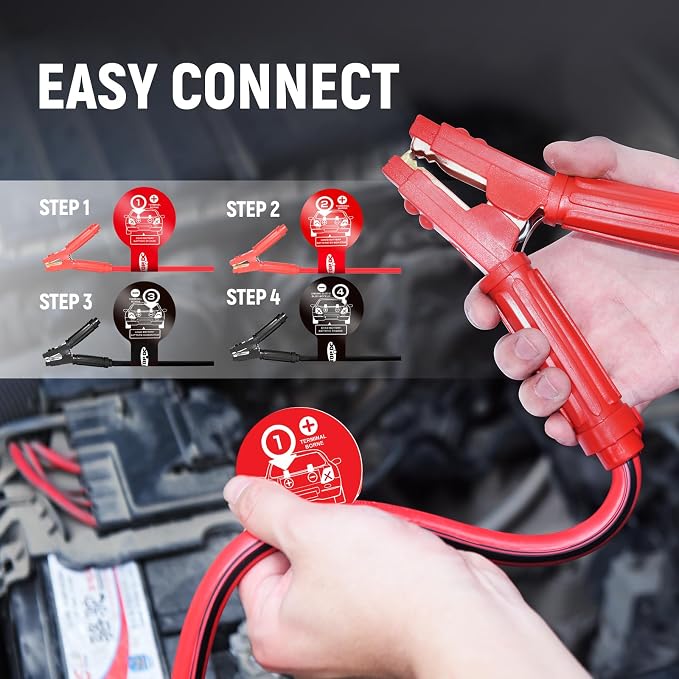 TOPDC Jumper Cables Heavy Duty 0 Gauge 20 Feet 1000Amp Booster Cables - Image 6