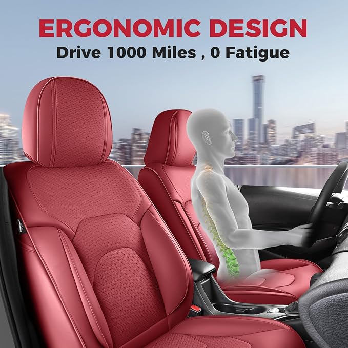 FREESOO Car Seat Covers Full Set, Waterproof Automotive Seat Covers, Leather - Image 3