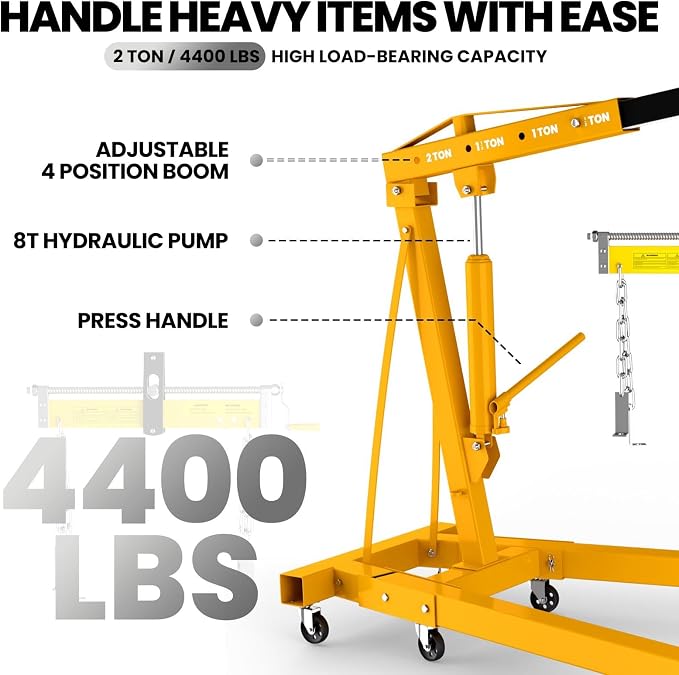 2-Ton Folding Hydraulic Engine Hoist - Image 4