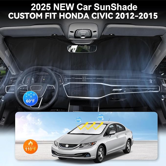 Custom Fit Civic Windshield Sunshade - Image 3