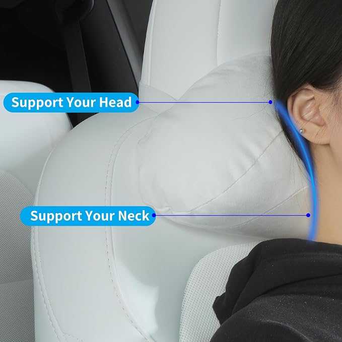 Car Headrest Pillow for Driving, Softness Ergonomic Design Universal Travel - Image 2
