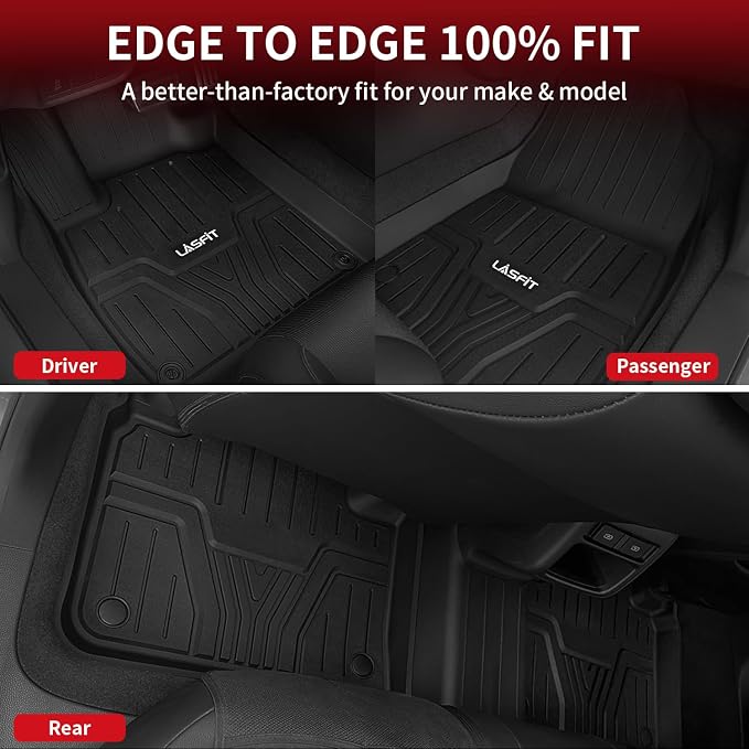 LASFIT Floor Mats for Honda Pilot 2023 2024 2025, All Weather Custom Fit TPE - Image 4
