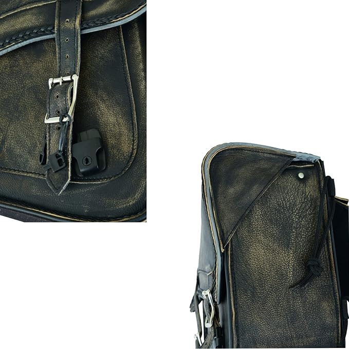 GARGOYLE BELLS Motorcycle Saddle Bags Genuine Leather Motorcycle Luggage Bag - Image 8