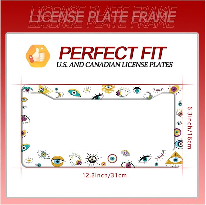 Evil Eye License Plate Frame Colorful License Plate Frames Stainless Steel - Image 7
