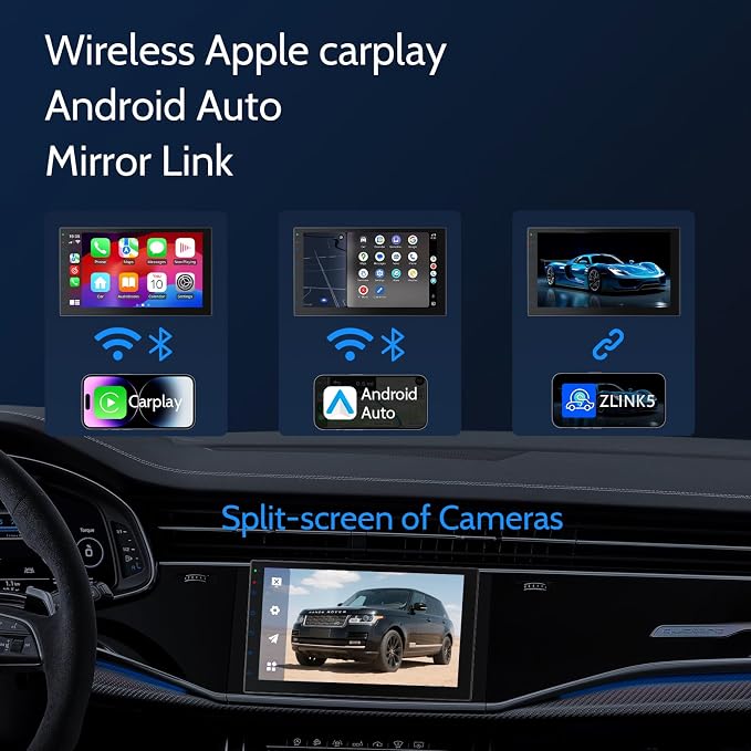 7 Inch Double Din carplay Screen, - Image 2