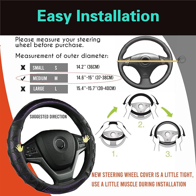 PINCTROT Steering Wheel Cover Great Grip - Image 6