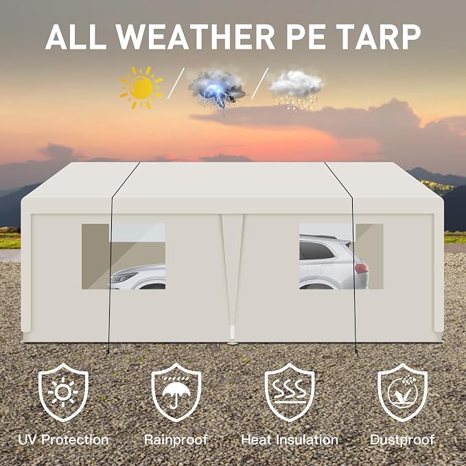 Car Canopy Portable Garage Duty Carport - Image 4