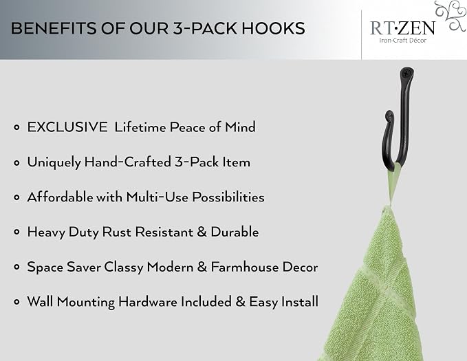 RTZEN Wall Mount Hook Set - Image 2