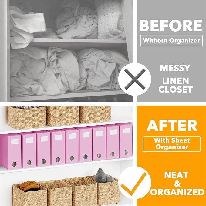SpaceAid 9 Pack Bed Sheet Organizers and Storage, Foldable Sheet Organizer - Image 2